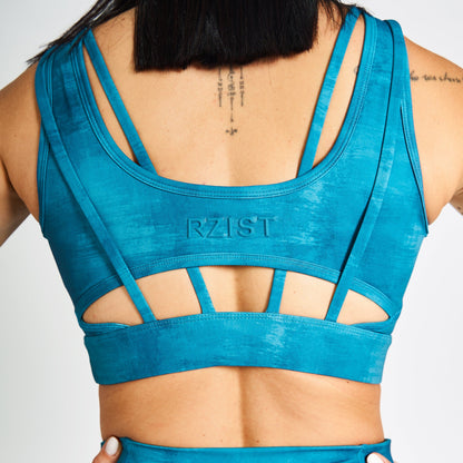 Sports Bra For Women's Workout  RZIST Teal Bra - RZIST