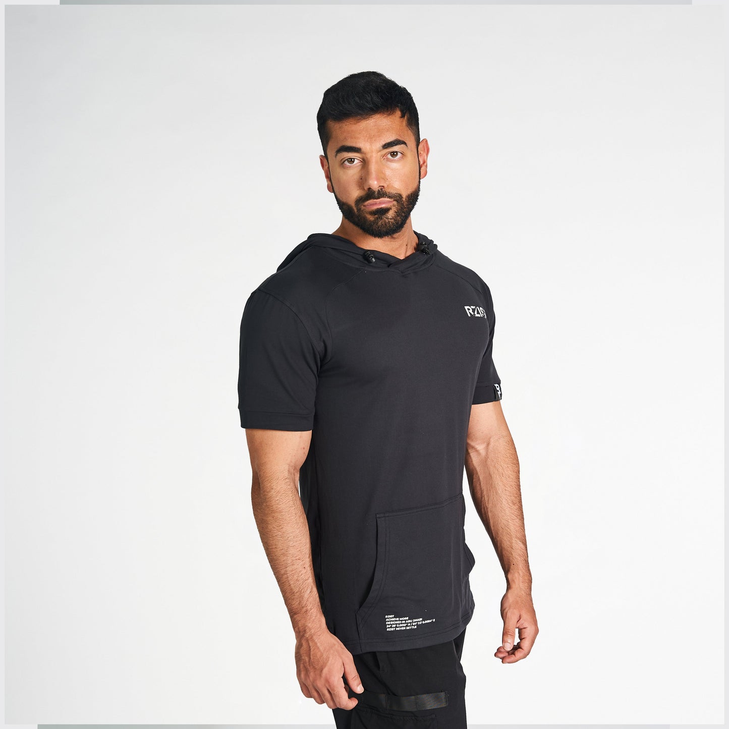 Hoodie For Men's Sportswear RZIST Black Short Sleeve Hoodie - RZIST