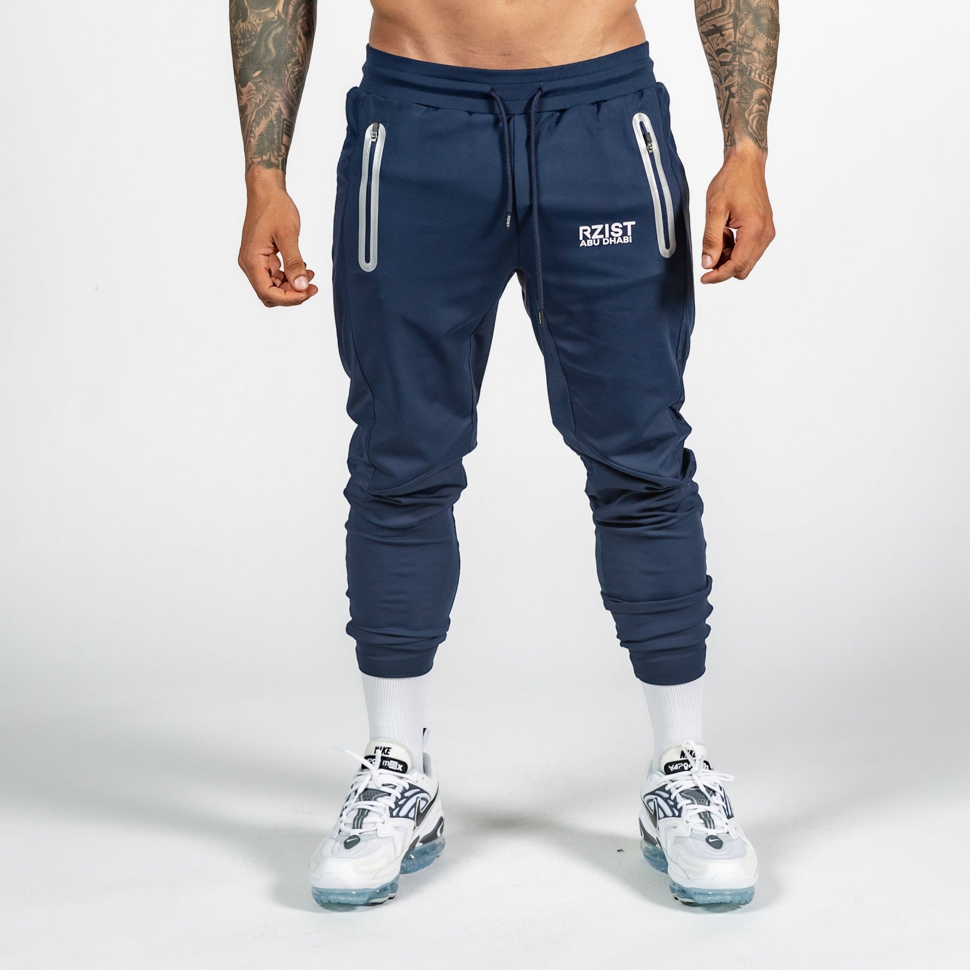 Mens Navy Blue Performance Joggers - RZIST