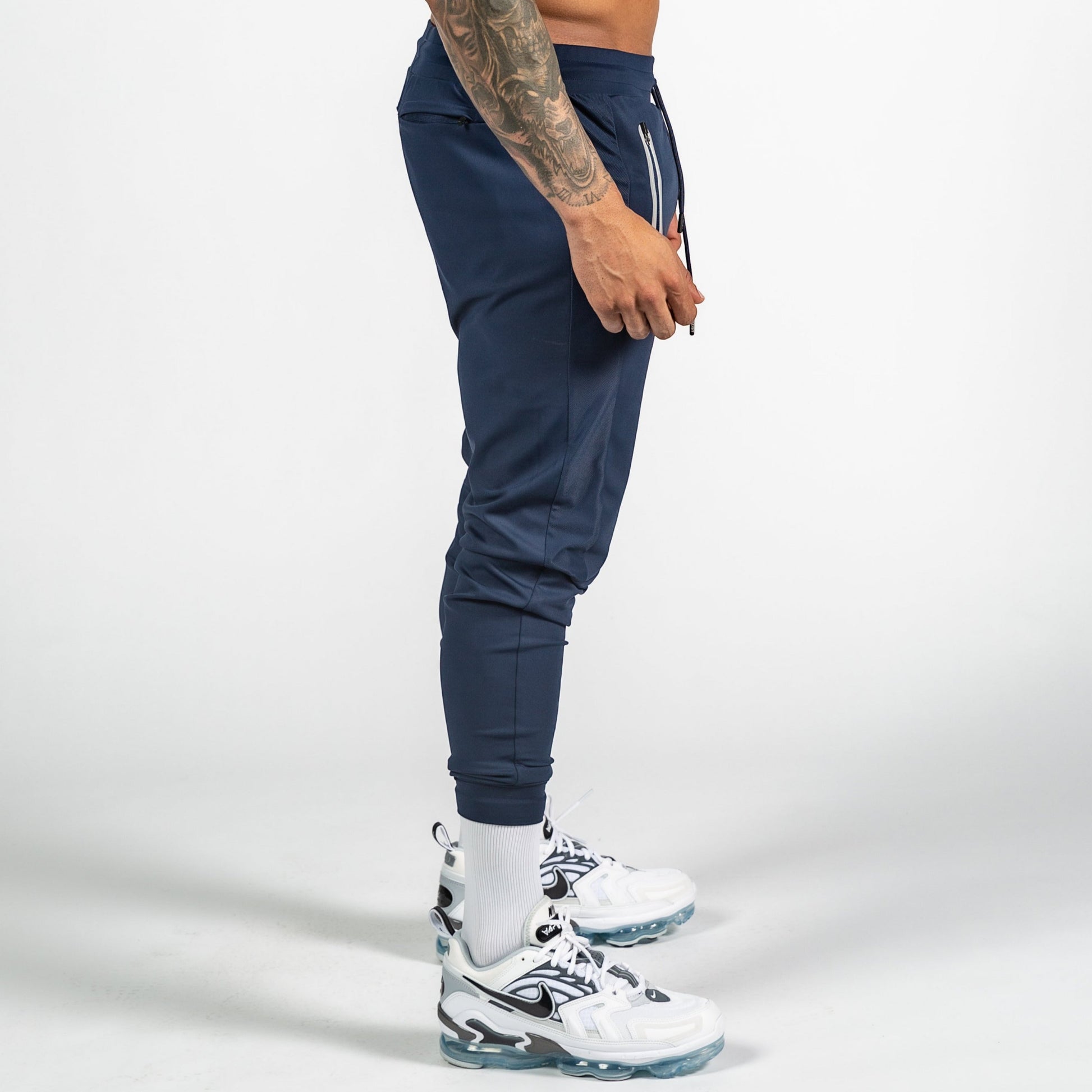 Mens Navy Blue Performance Joggers - RZIST