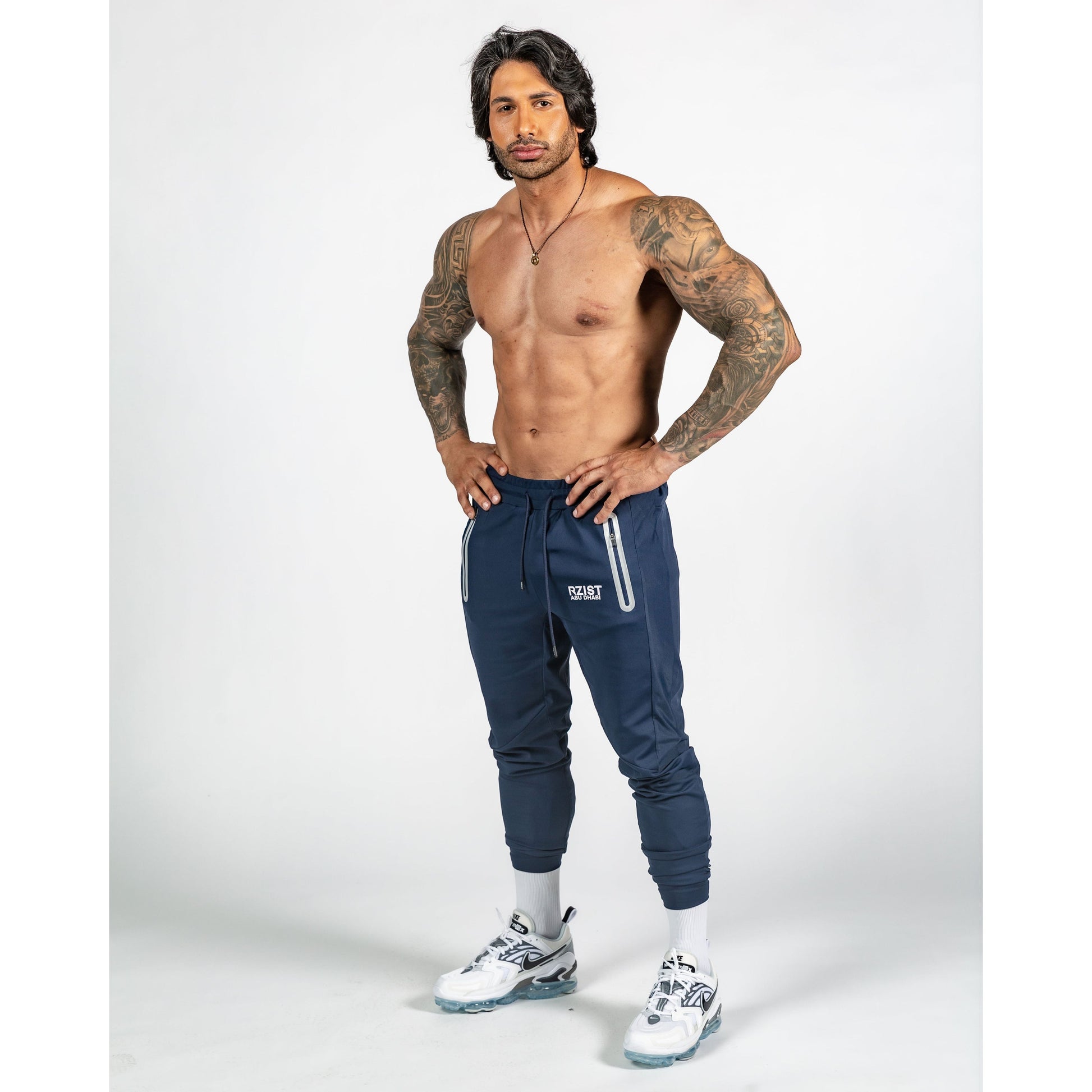 Mens Navy Blue Performance Joggers - RZIST