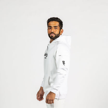 Limited Edition Men's Cotton White Pullover Hoodie - RZIST