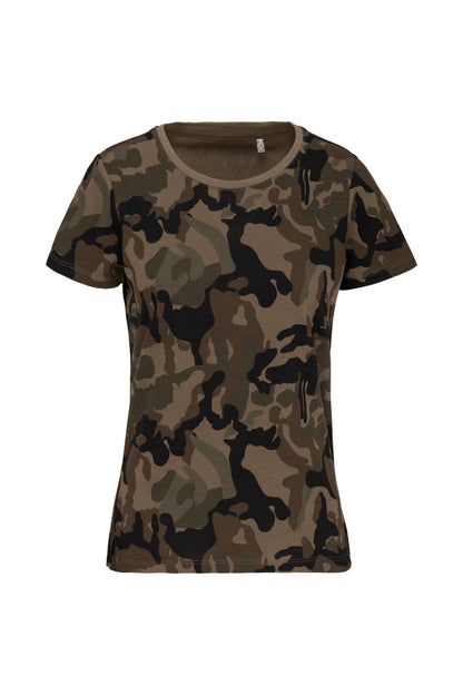 Dames-t-shirt camo korte mouwen