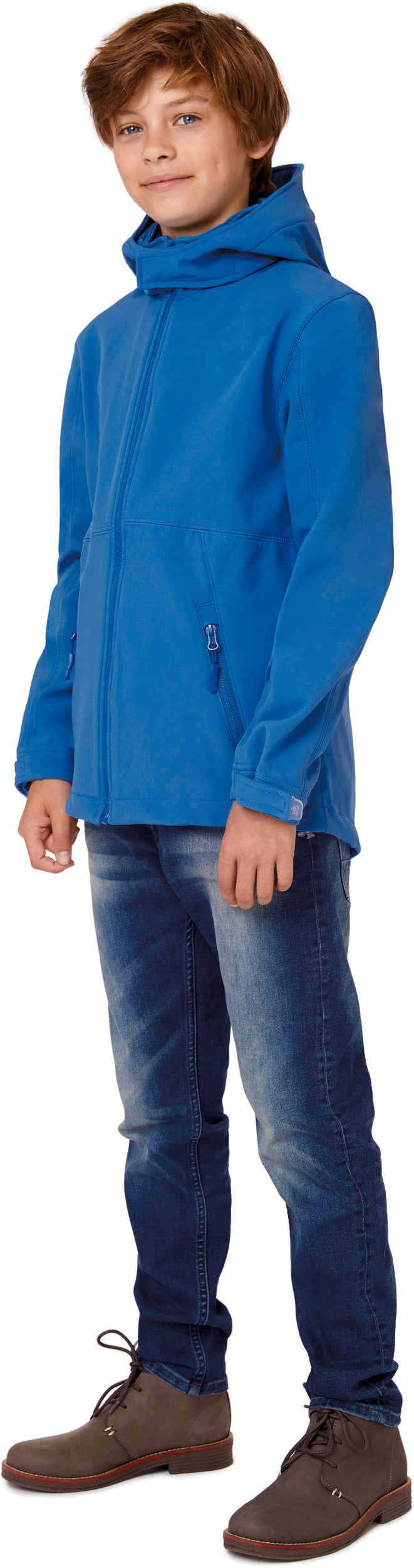 Kids' hooded softshell jacket
