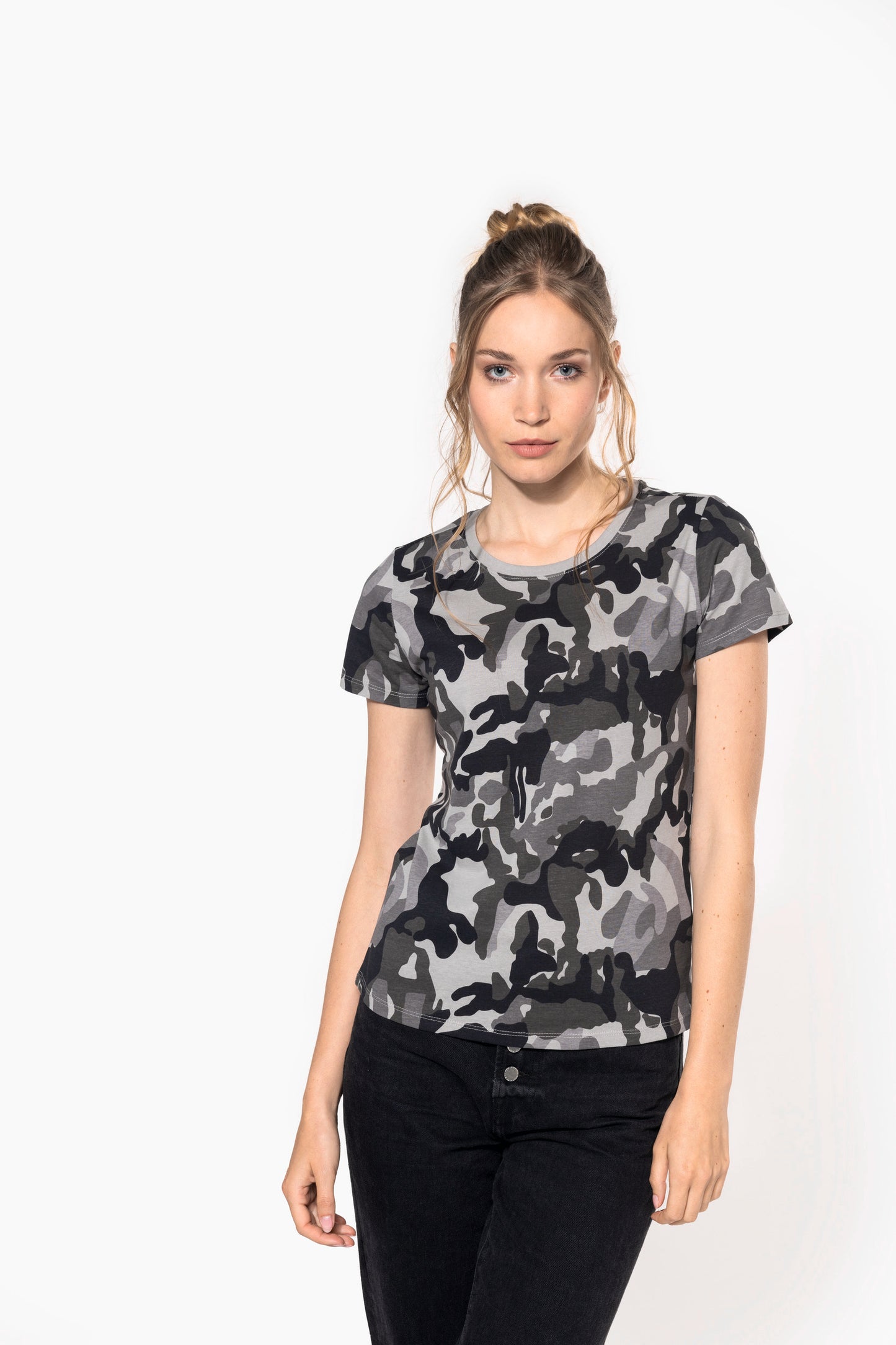 Dames-t-shirt camo korte mouwen