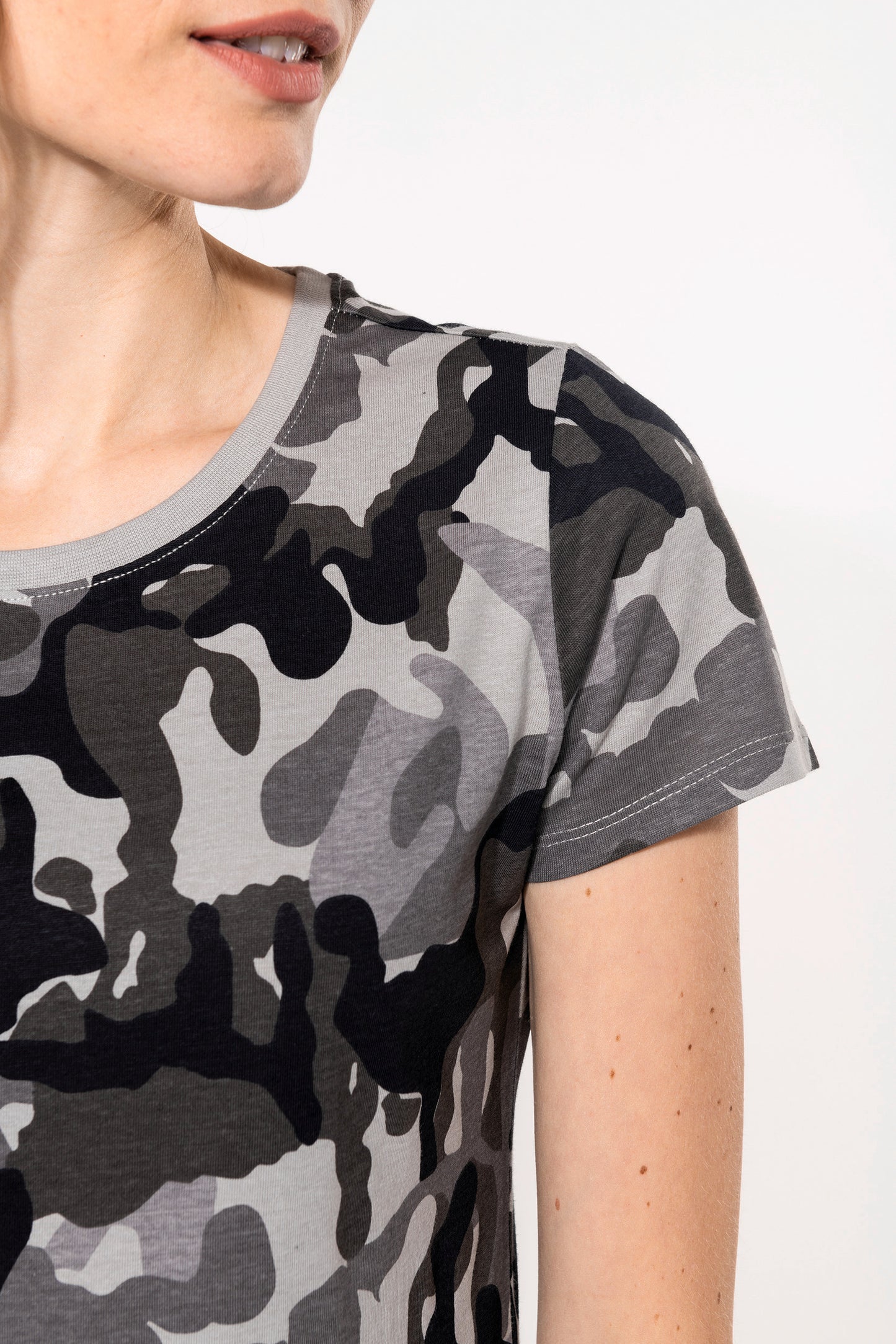 Dames-t-shirt camo korte mouwen