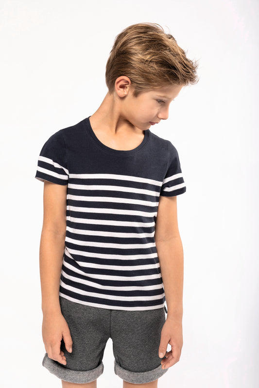 Marine-t-shirt ronde hals Bio kind