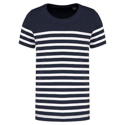 Marine-t-shirt ronde hals Bio kind